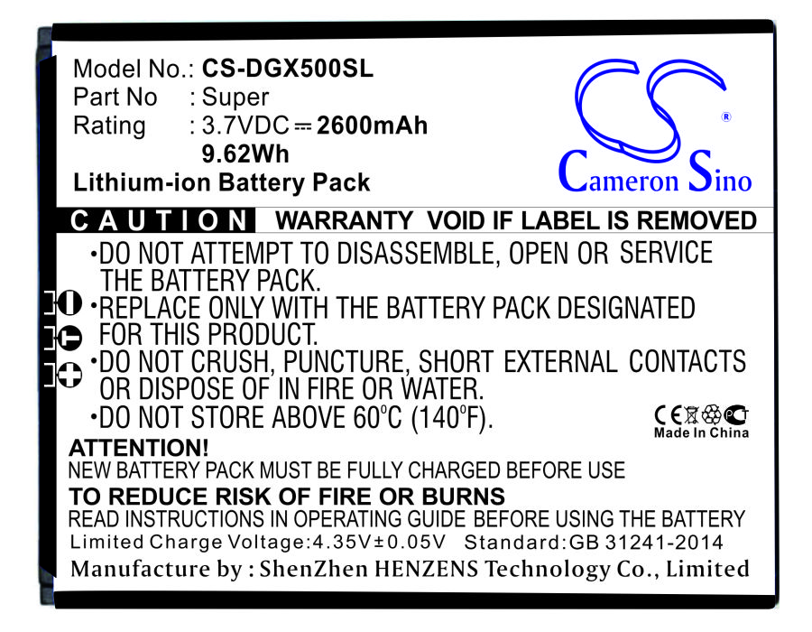 Li-ion Battery fits Doogee, Super, Moq: 50pcs 3.7V, 2200mAh Communications Cameron Sino Technology Limited (Suspended)