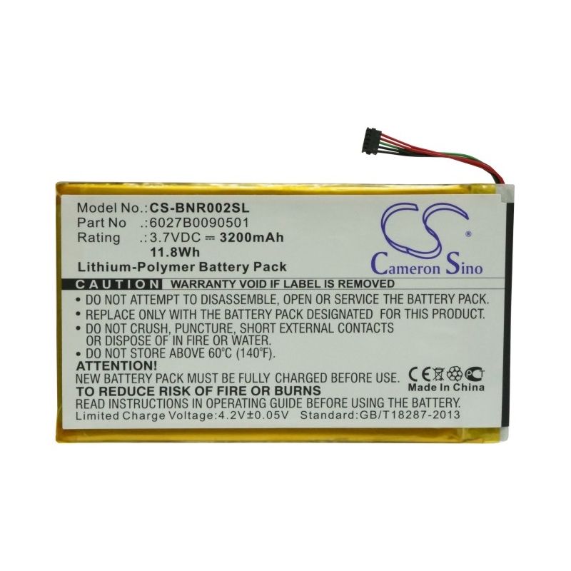 Li-polymer Battery Fits Barnes & Noble, Bnrb200, Bnrv200, Bntv250a 3.7v, 3200mah E-book & E-reader Cameron Sino Technology Limited
