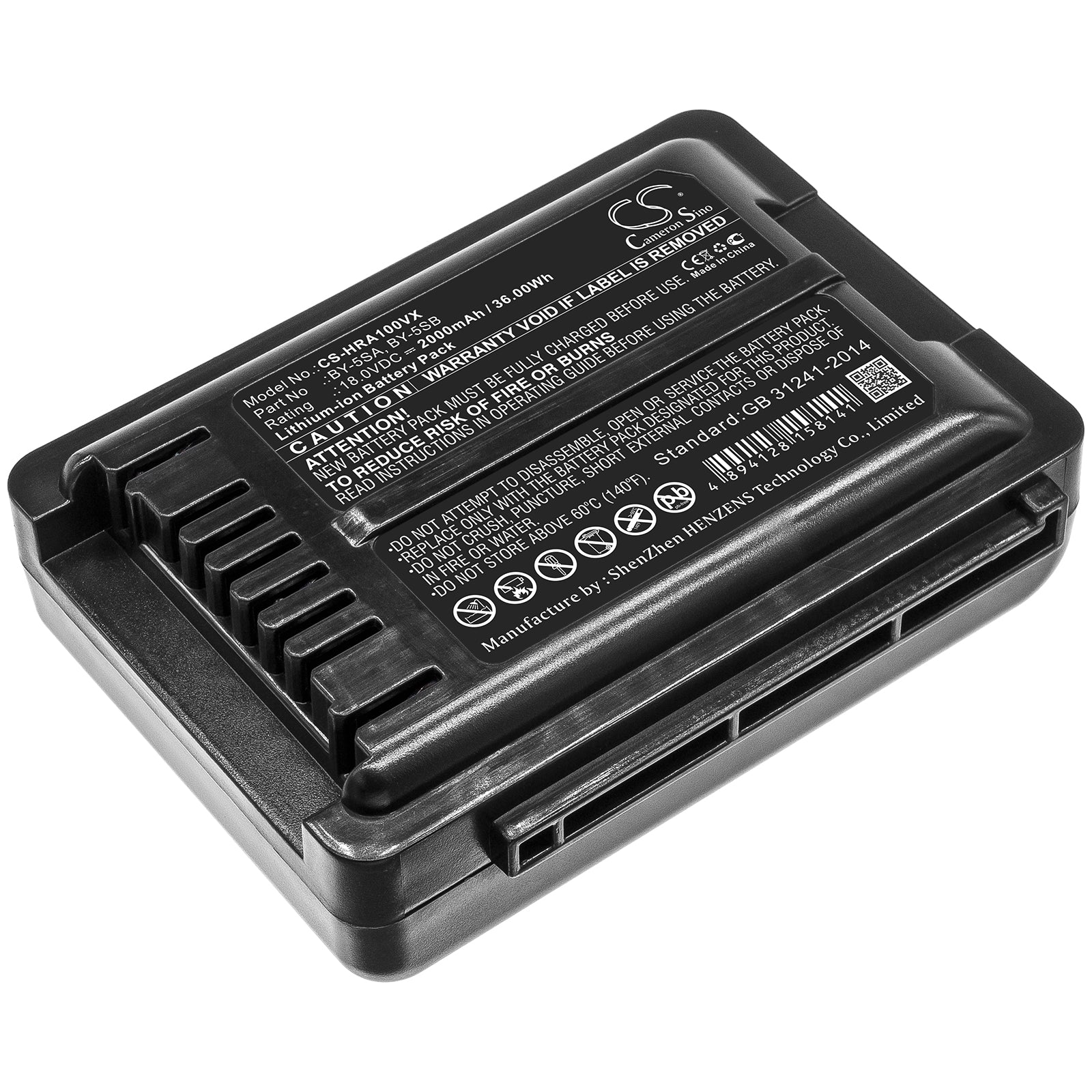 Li-ion Battery fits Sharp, By-5sa, By-5sb 18.0V, 2000mAh Vacuum Cameron Sino Technology Limited