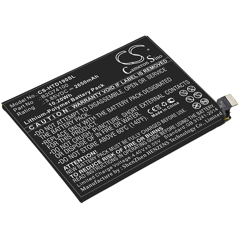 Li-Polymer Battery fits Htc, B2q74100 3.85V, 2650mAh Mobile & SmartPhone Cameron Sino Technology Limited
