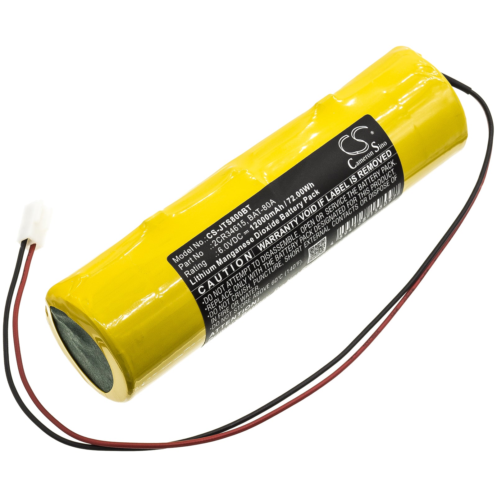 Li-MnO2 Battery fits Jablotron, 2cr34615, Bat-80a, Note: Primary Battery, Do Not Rechargeable 6.0V, 12000mAh Alarm System Cameron Sino Technology Limited