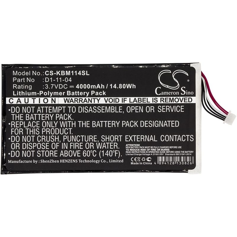 Li-polymer Battery Fits Kobo, K080-kdn-b, Vox, 3.7v, 4000mah E-book & E-reader Cameron Sino Technology Limited