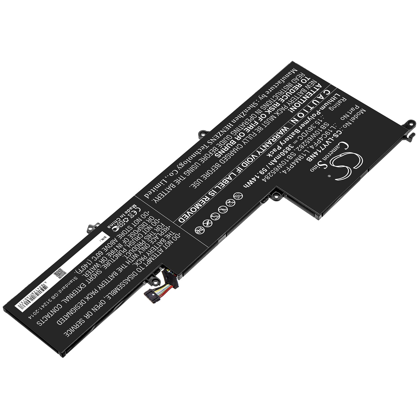 Li-Polymer Battery fits Lenovo, L19c4pf4, L19m4pf4, Sb10w65282, Sb10w65284 15.36V, 3850mAh Notebook & Laptop Cameron Sino Technology Limited