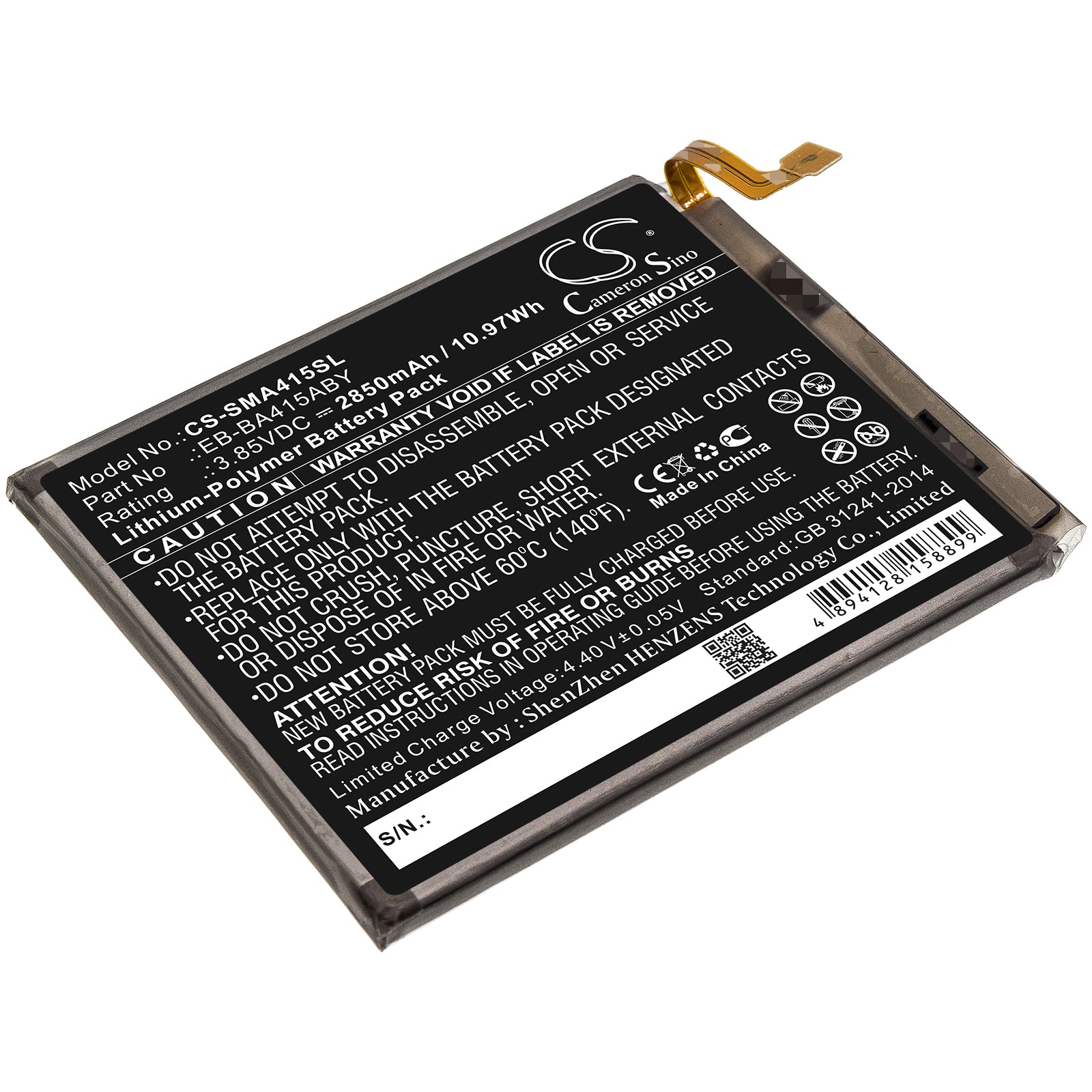 Li-Polymer Battery fits Samsung, Eb-ba415aby, Gh82-22861a 3.85V, 2850mAh Mobile & SmartPhone Cameron Sino Technology Limited