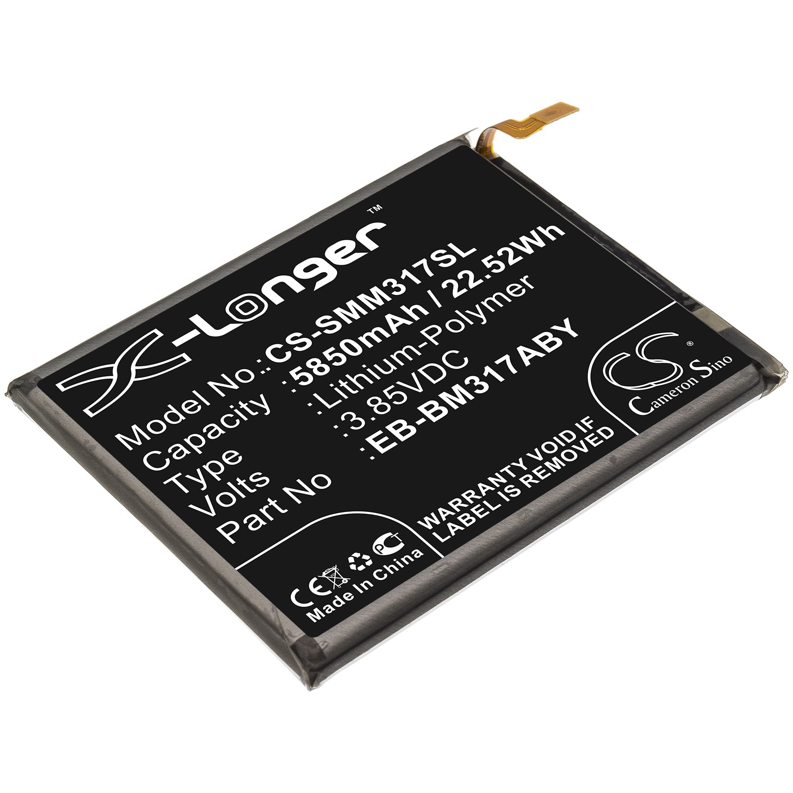 Li-Polymer Battery fits Samsung, Eb-bm317aby, Gh43-05043a, Gh82-23775a 3.85V, 5850mAh Mobile & SmartPhone Cameron Sino Technology Limited