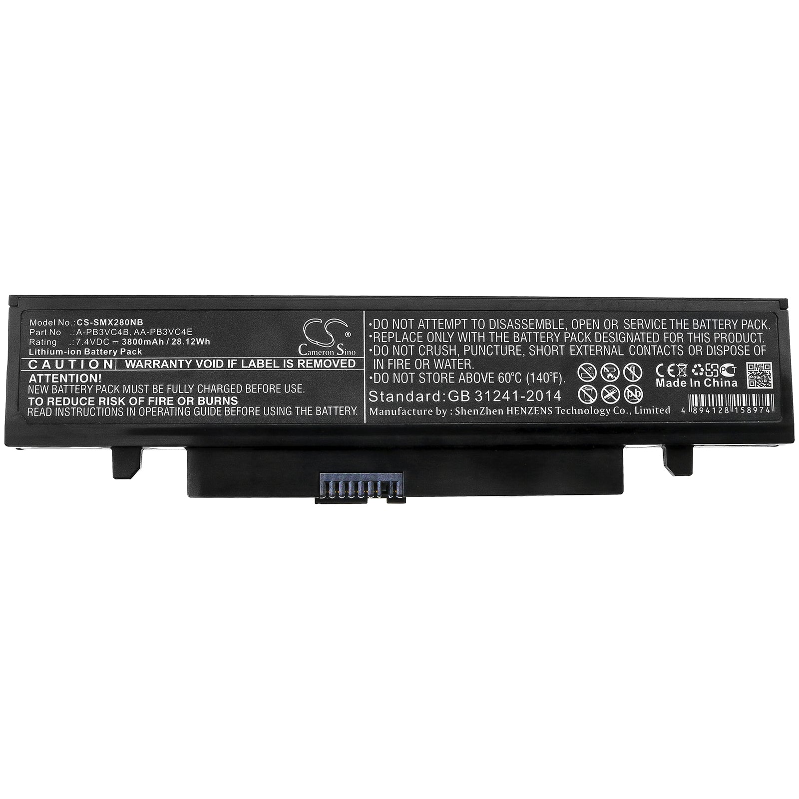 Li-ion Battery fits Samsung, Aa-pb3vc4b, Aa-pb3vc4e 7.4V, 3800mAh Notebook & Laptop Cameron Sino Technology Limited