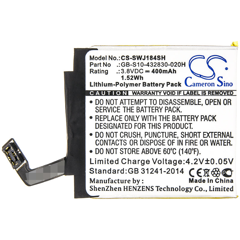 Li-Polymer Battery fits Sony, Gb-s10-432830-020h 3.8V, 400mAh Home Electronics Cameron Sino Technology Limited