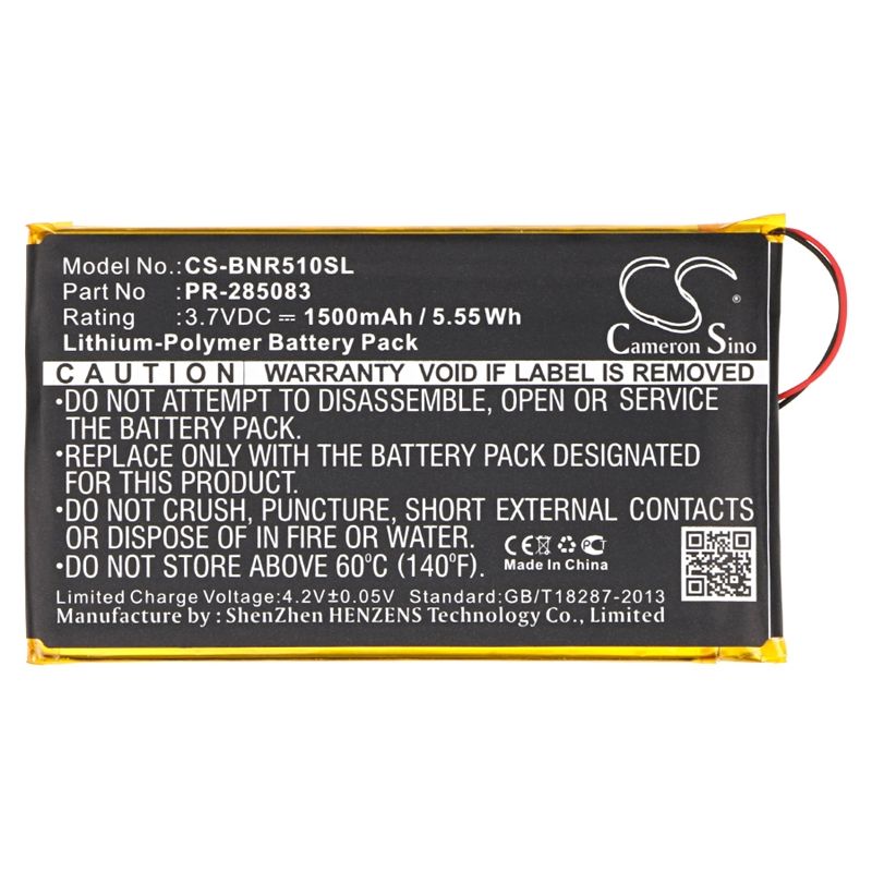 Li-polymer Battery Fits Barnes & Noble, Bnrv510, Nook Glowlight Plus 2015, Kobo 3.7v, 1500mah E-book & E-reader Cameron Sino Technology Limited