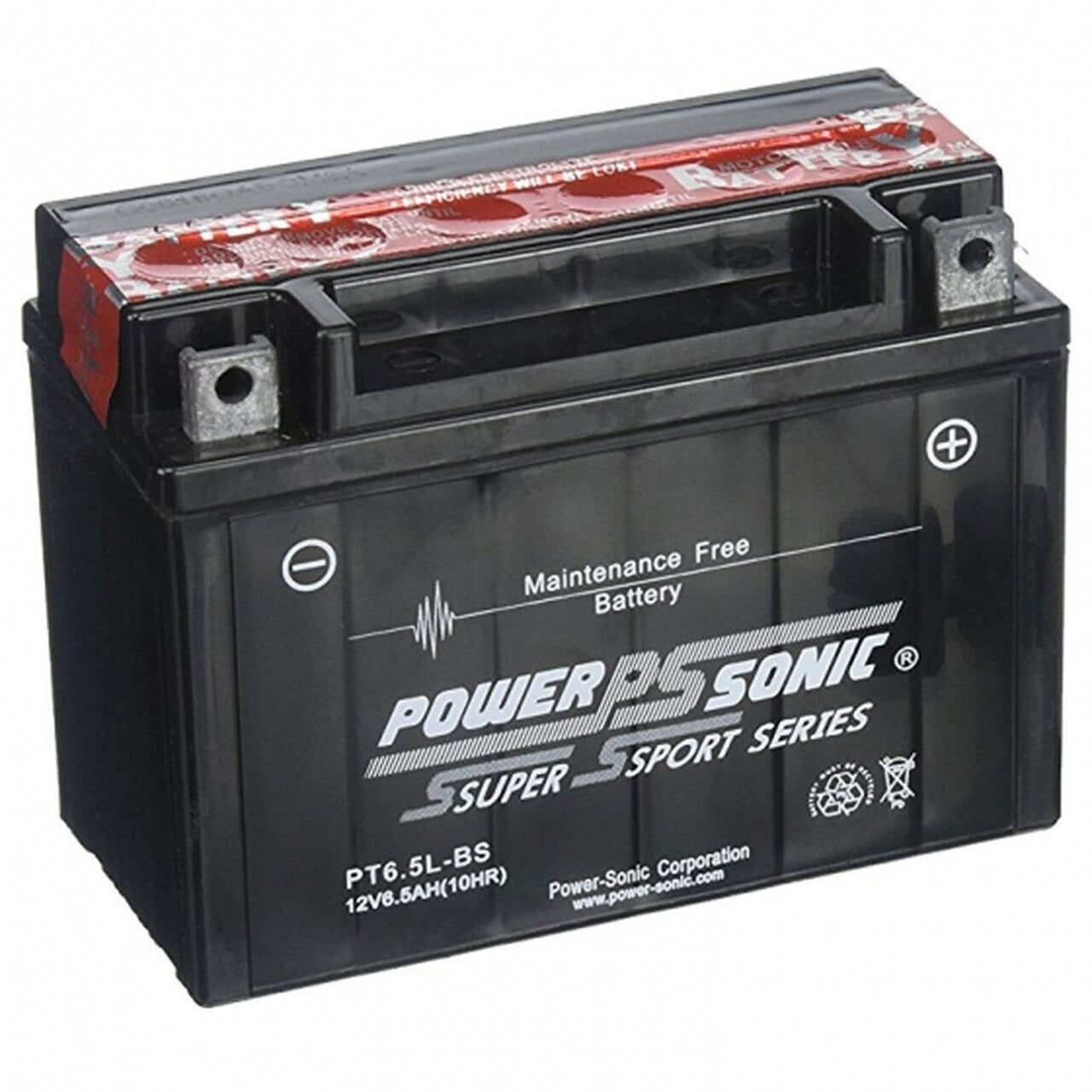 Power Sonic PT6.5L-BS 12V-6.5Ah-110 cca Powersports Battery Powersports Batteries Power Sonic