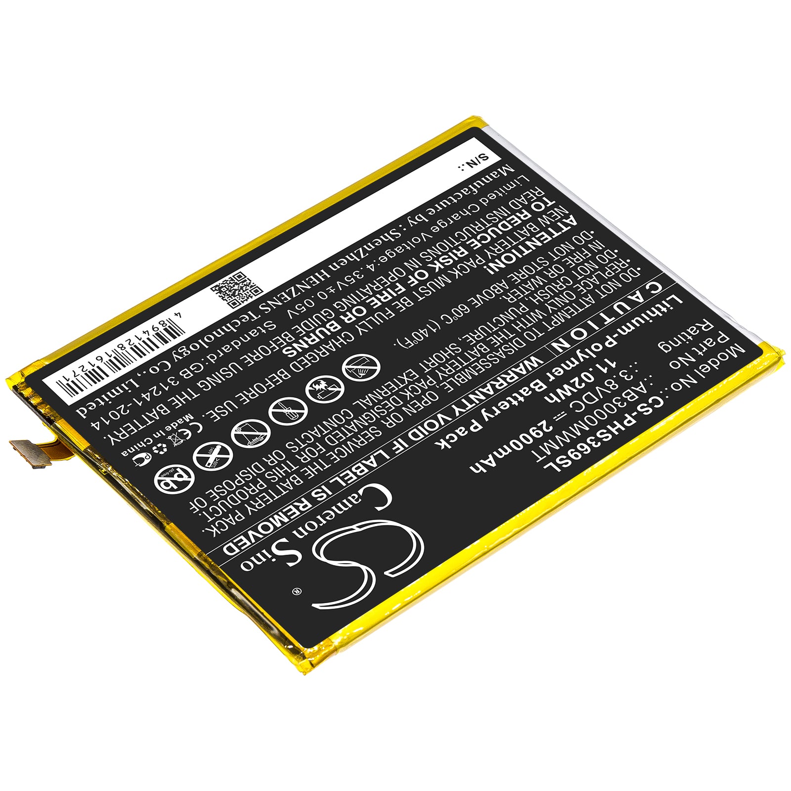Li-Polymer Battery fits Philips, Ab3000mwmt 3.8V, 2900mAh Mobile & SmartPhone Cameron Sino Technology Limited