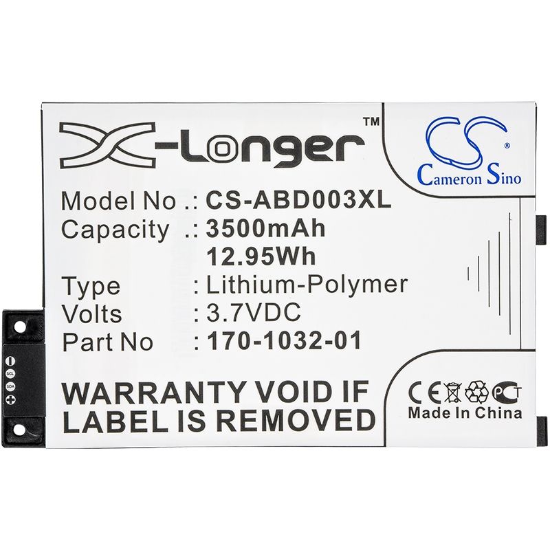 Li-polymer Battery Fits Amazon, Kindle 3, Kindle 3 Wi-fi, Kindle 3g 3.7v, 3500mah E-book & E-reader Cameron Sino Technology Limited