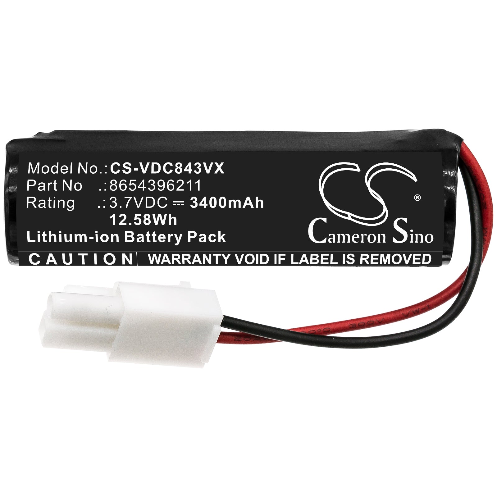 Li-ion Battery fits Vileda, 8654396211 3.7V, 3400mAh Vacuum Cameron Sino Technology Limited