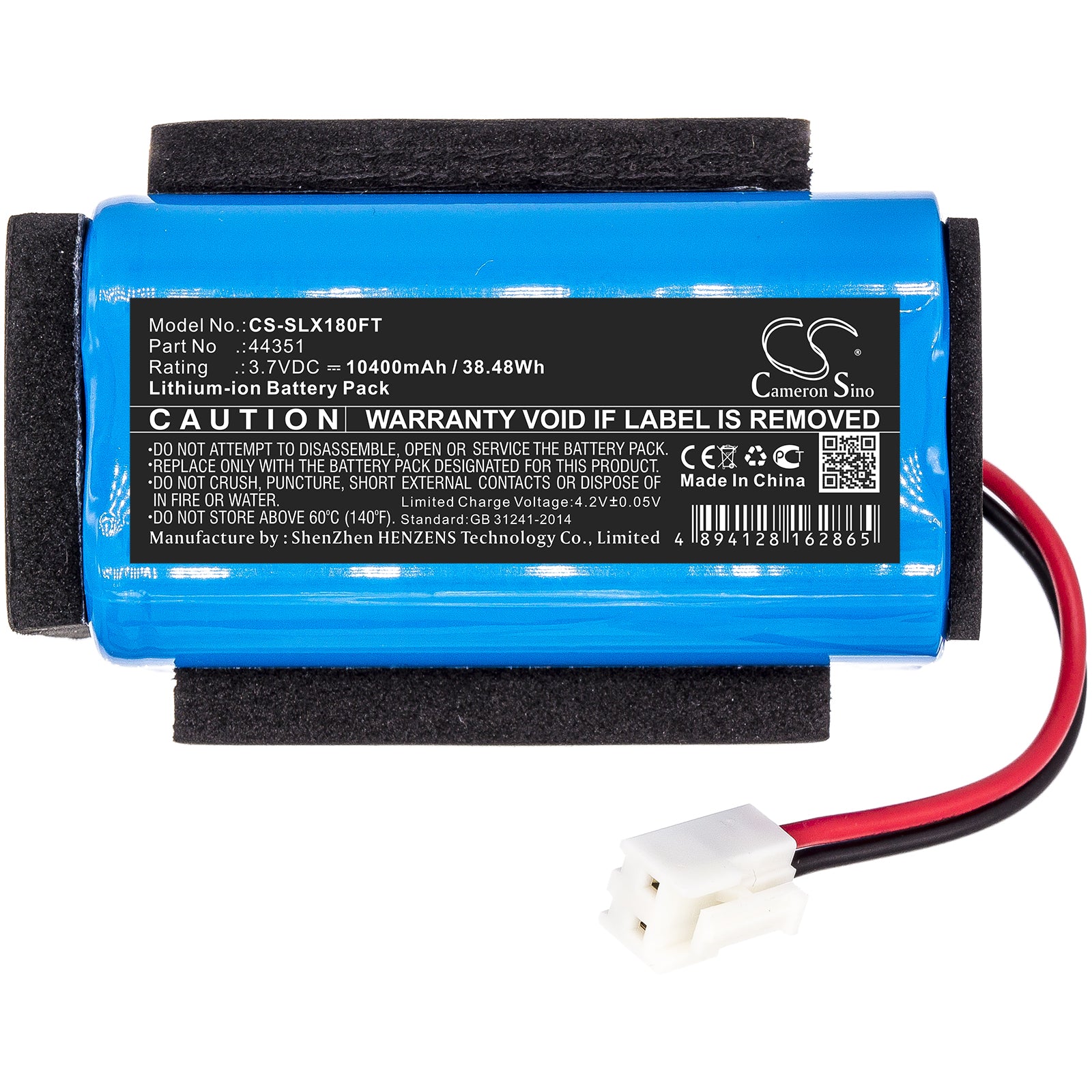 Li-ion Battery fits Streamlight, Vulcan 180 3.7V, 10400mAh Flashlight Cameron Sino Technology Limited