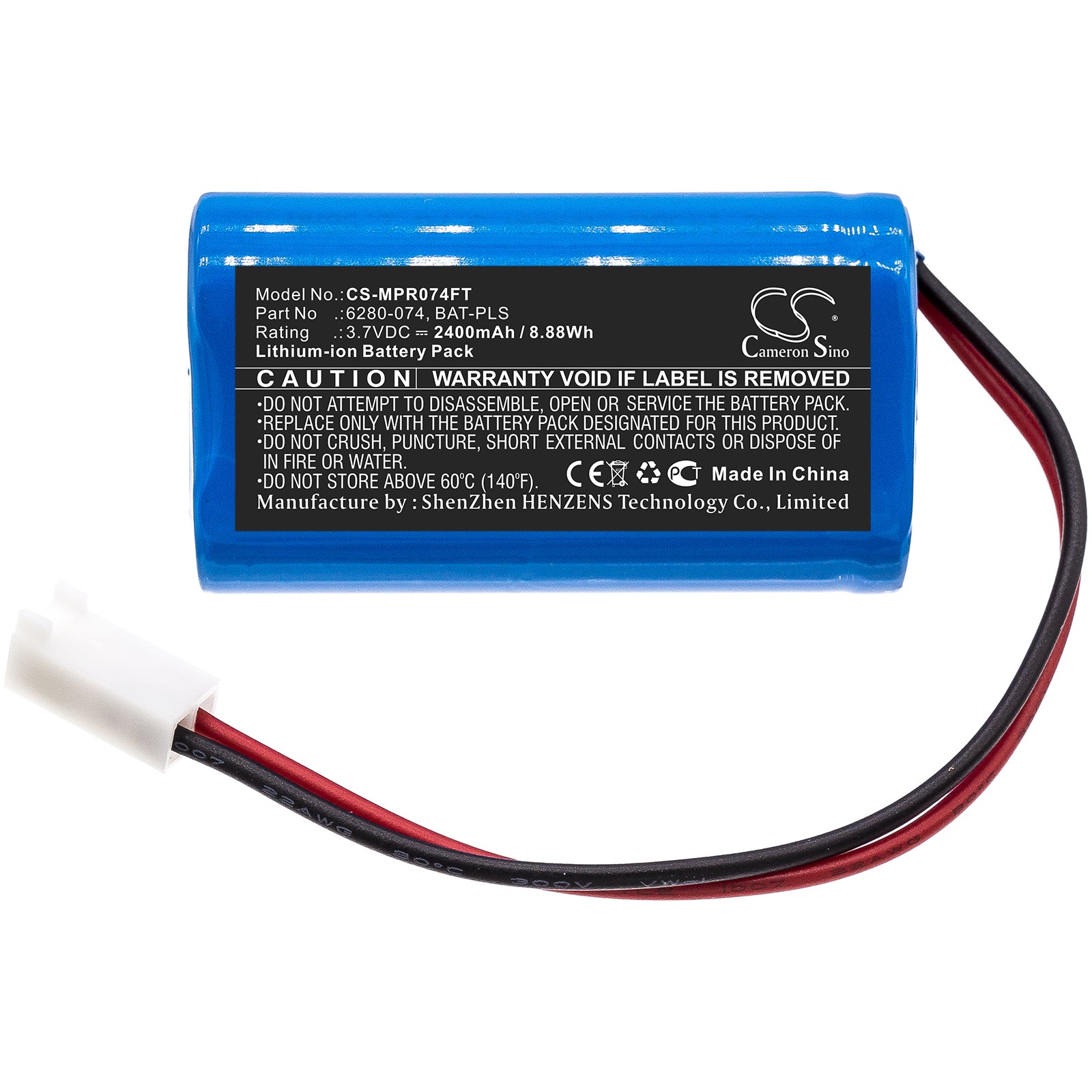 Li-ion Battery fits Monarch, Pocket Led Stroboscope 3.7V, 2400mAh Flashlight Cameron Sino Technology Limited