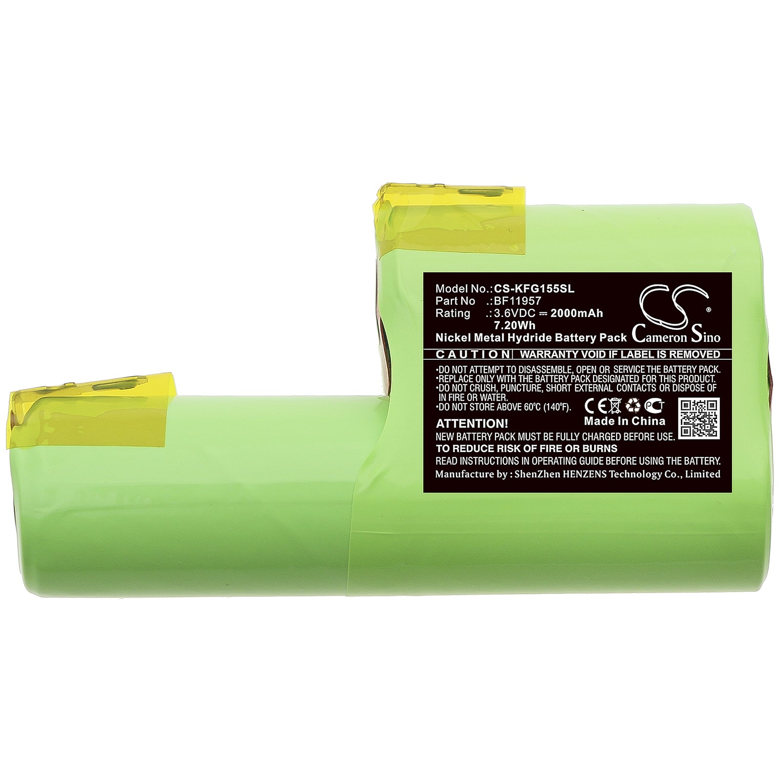 Ni-MH Battery fits Kenwood, Grati Fg155 3.6V, 2000mAh Kitchenware Cameron Sino Technology Limited