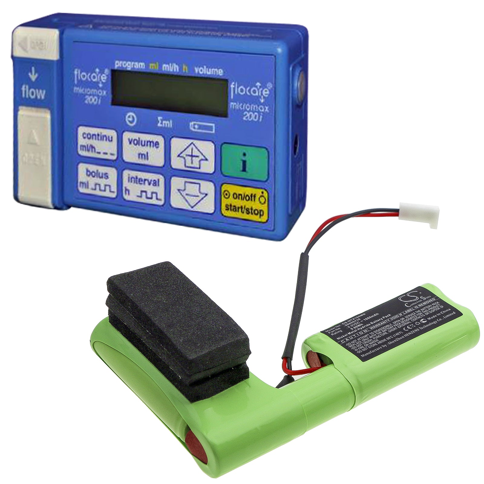 Ni-MH Battery fits Nutricia, Feeding Pump Flocare Micromax, Micromax 100 6.0V, 1600mAh Industrial Cameron Sino Technology Limited (Suspended)