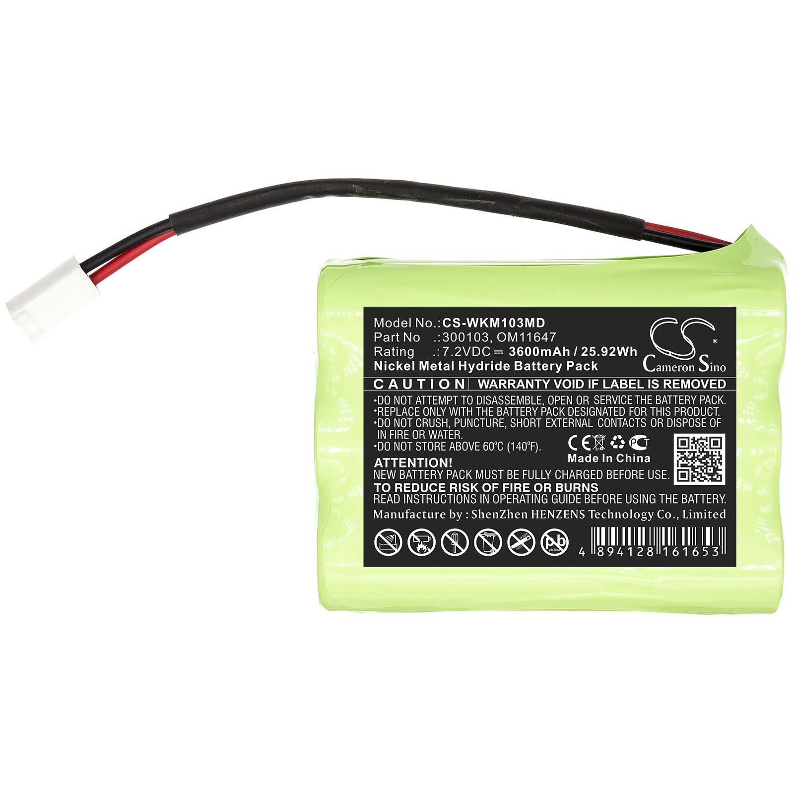 Ni-MH Battery fits Walkmed, Infusion Pump, Infusion Triton 7.2V, 3600mAh Medical Cameron Sino Technology Limited
