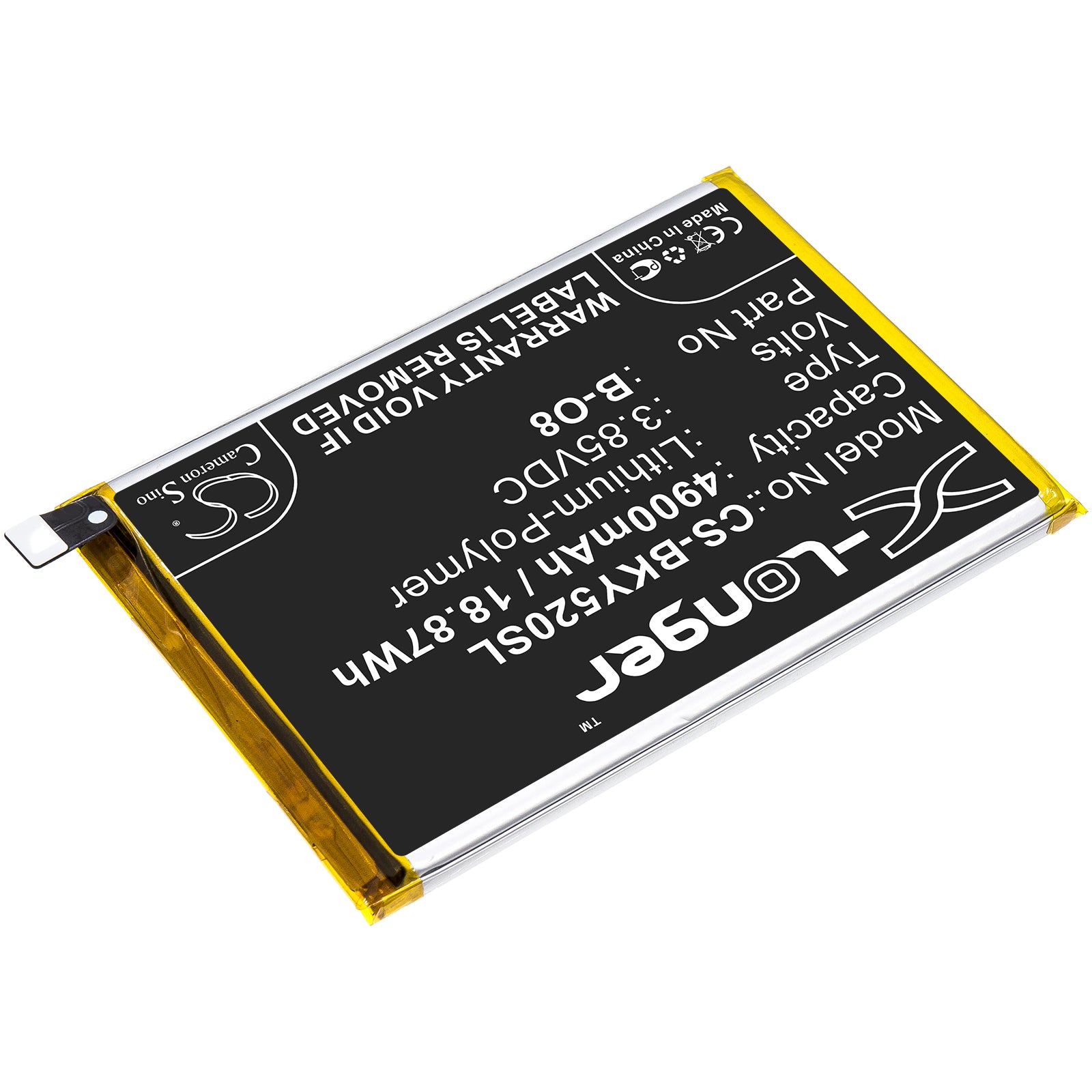 Li-Polymer Battery fits Vivo, Y52s 3.85V, 4900mAh Mobile & SmartPhone Cameron Sino Technology Limited