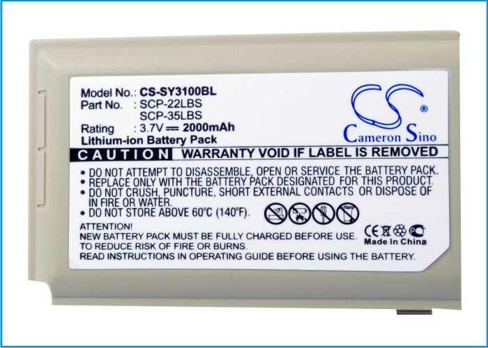 Li-ion Battery fits Sanyo, Scp-3100 3.7V, 2000mAh Communications Cameron Sino Technology Limited