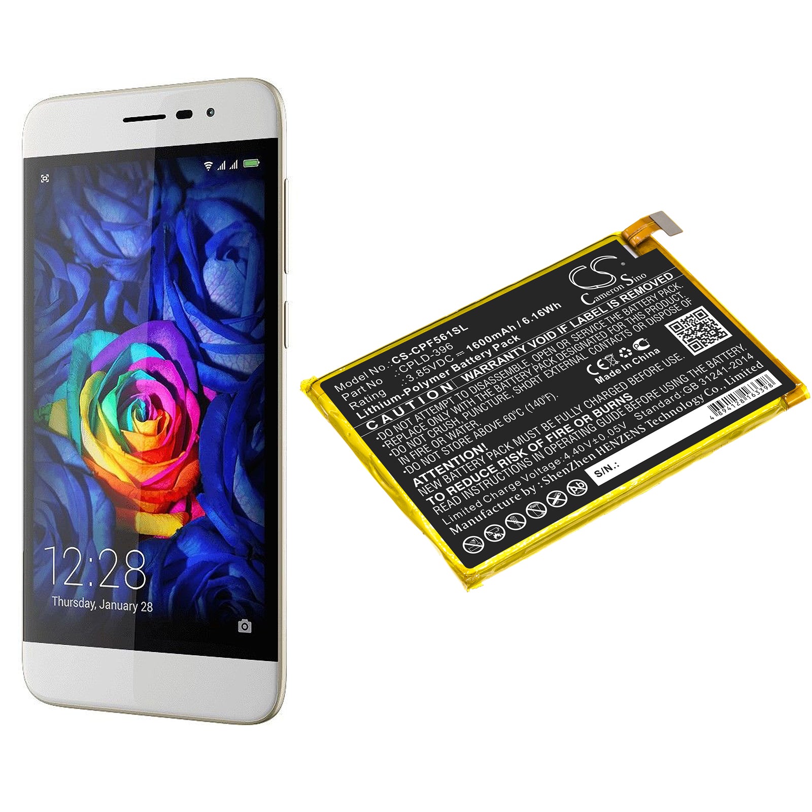 Li-Polymer Battery fits Coolpad, E561, Torino S 3.85V, 1600mAh Mobile & SmartPhone Cameron Sino Technology Limited