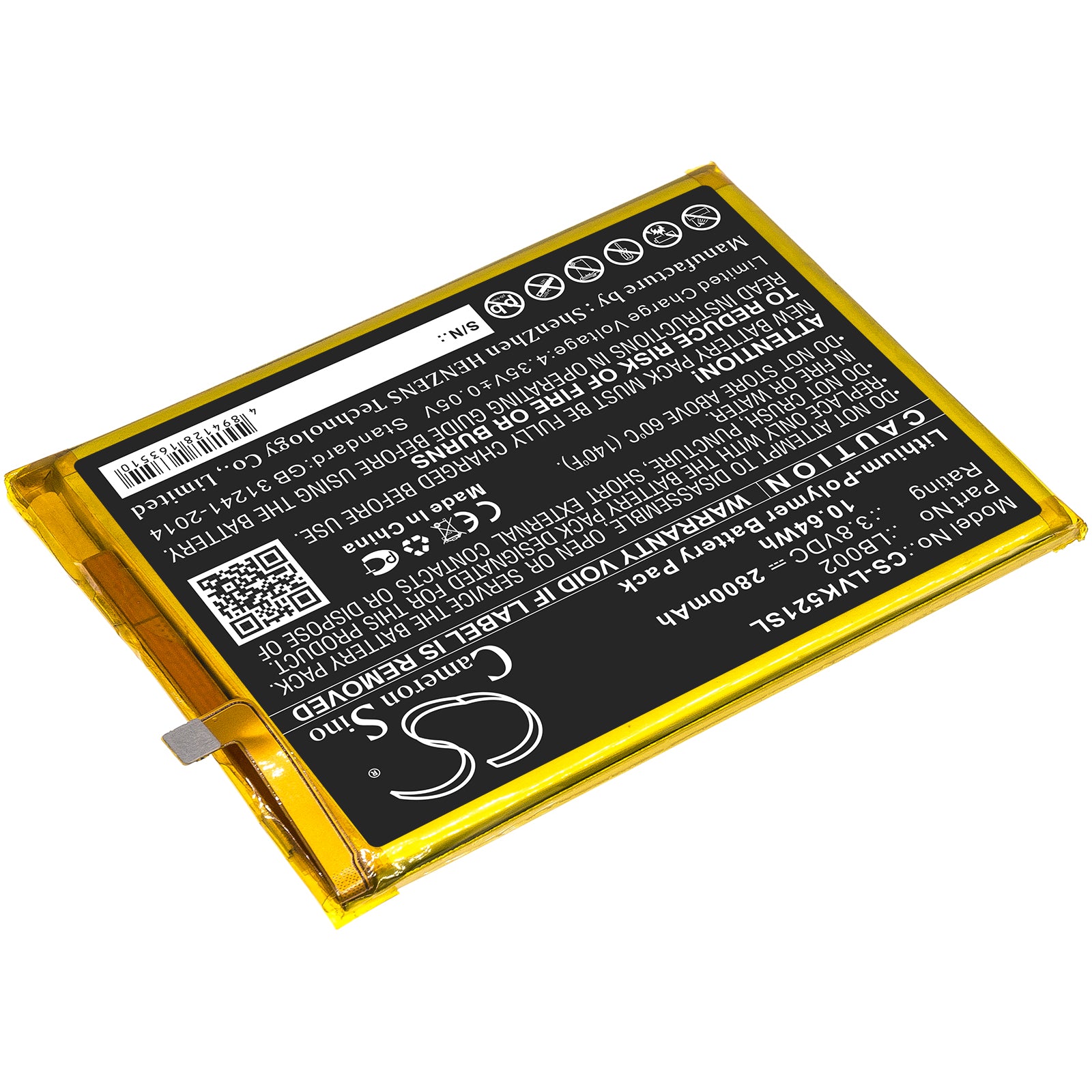 Li-Polymer Battery fits Lenovo, K520, K520t Pro 3.8V, 2800mAh Mobile & SmartPhone Cameron Sino Technology Limited