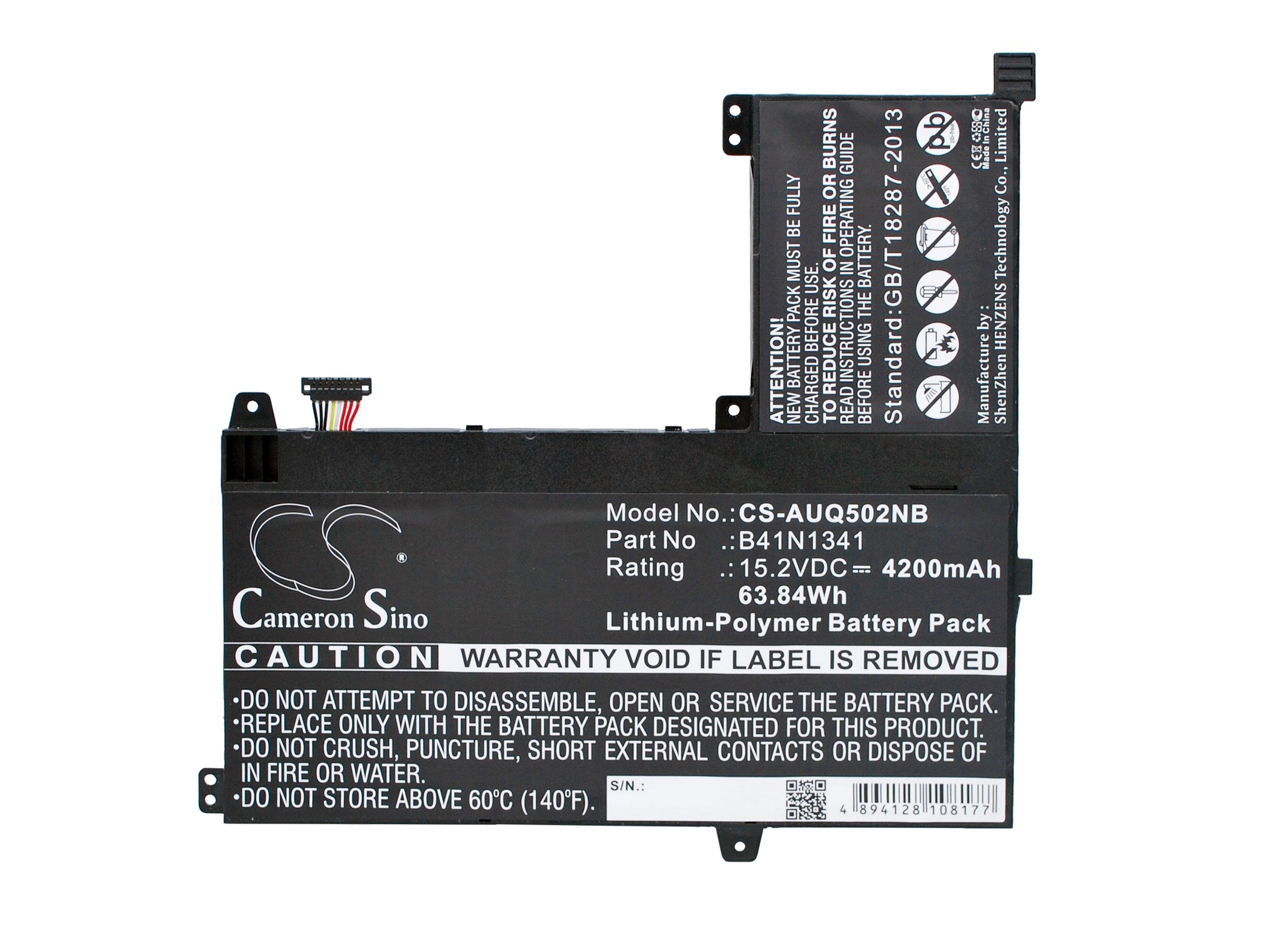Li-Polymer Battery fits Asus, Q502l, Q502la 15.2V, 4200mAh Notebook & Laptop Cameron Sino Technology Limited