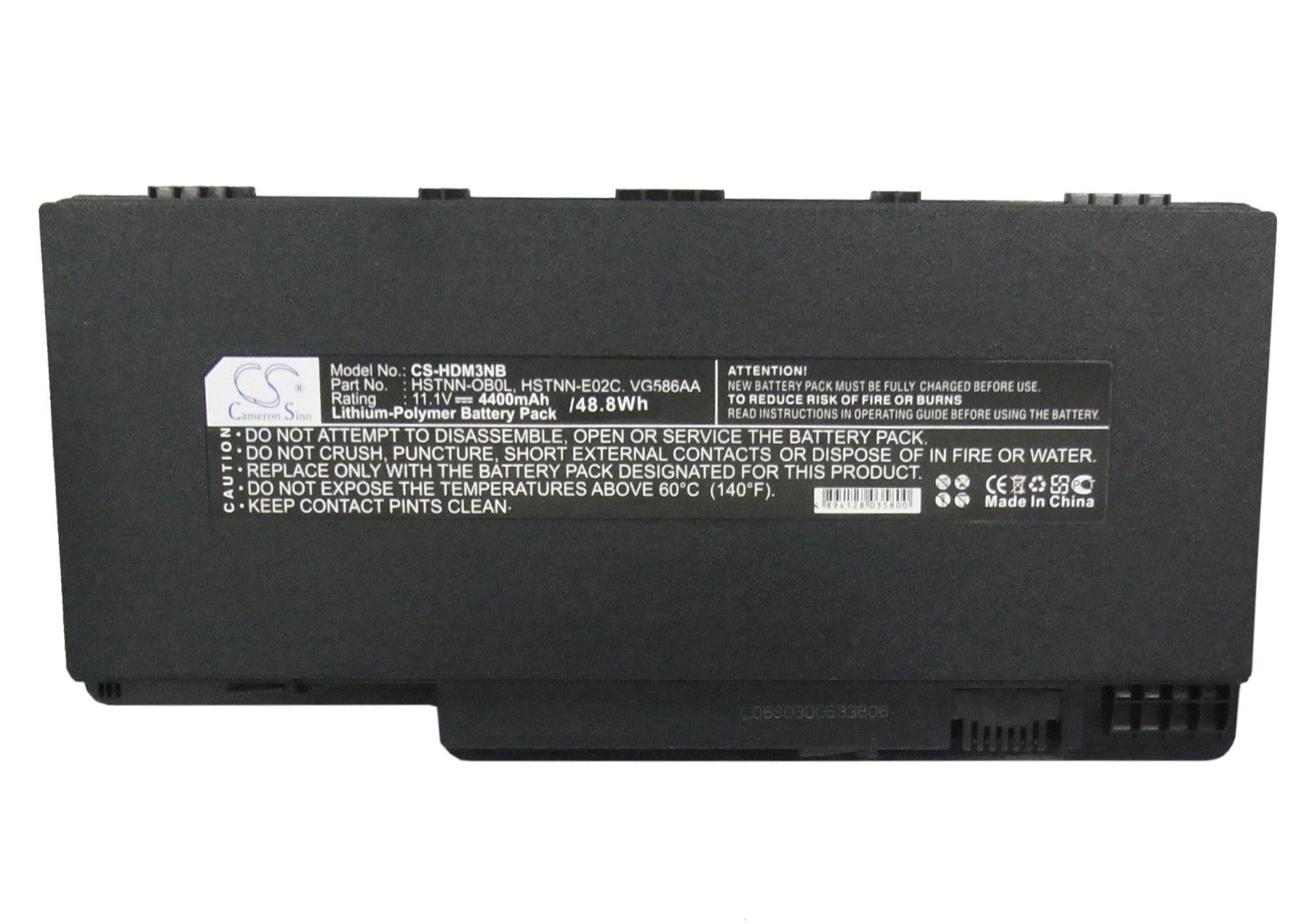 Li-Polymer Battery fits Hp, Pavilion Dm3, Pavilion Dm3-1000 11.1V, 4400mAh Notebook & Laptop Cameron Sino Technology Limited