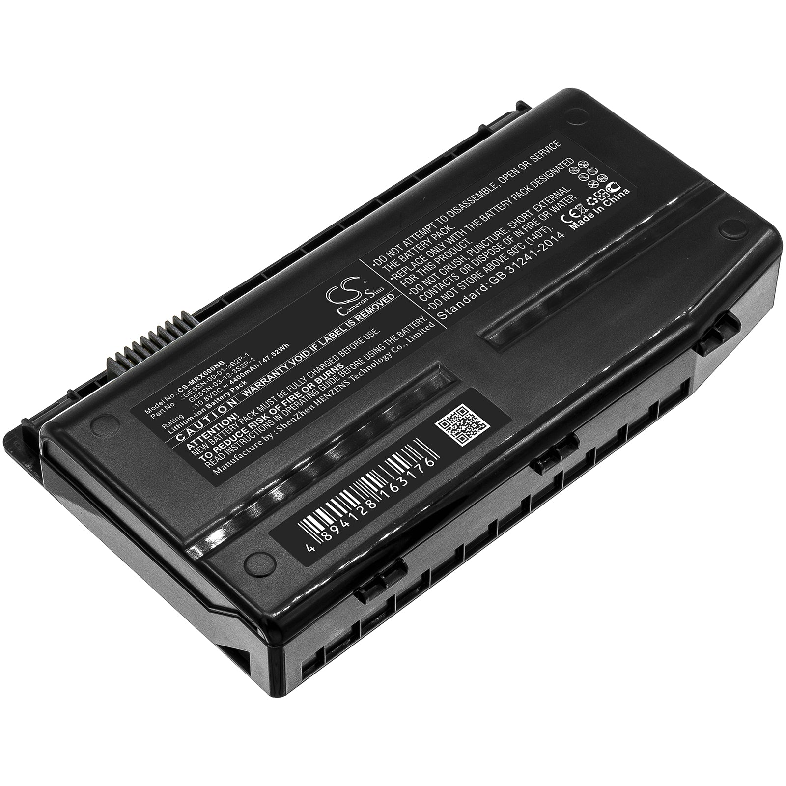 Li-ion Battery fits Machenike, F1, F117 10.8V, 4400mAh Notebook & Laptop Cameron Sino Technology Limited