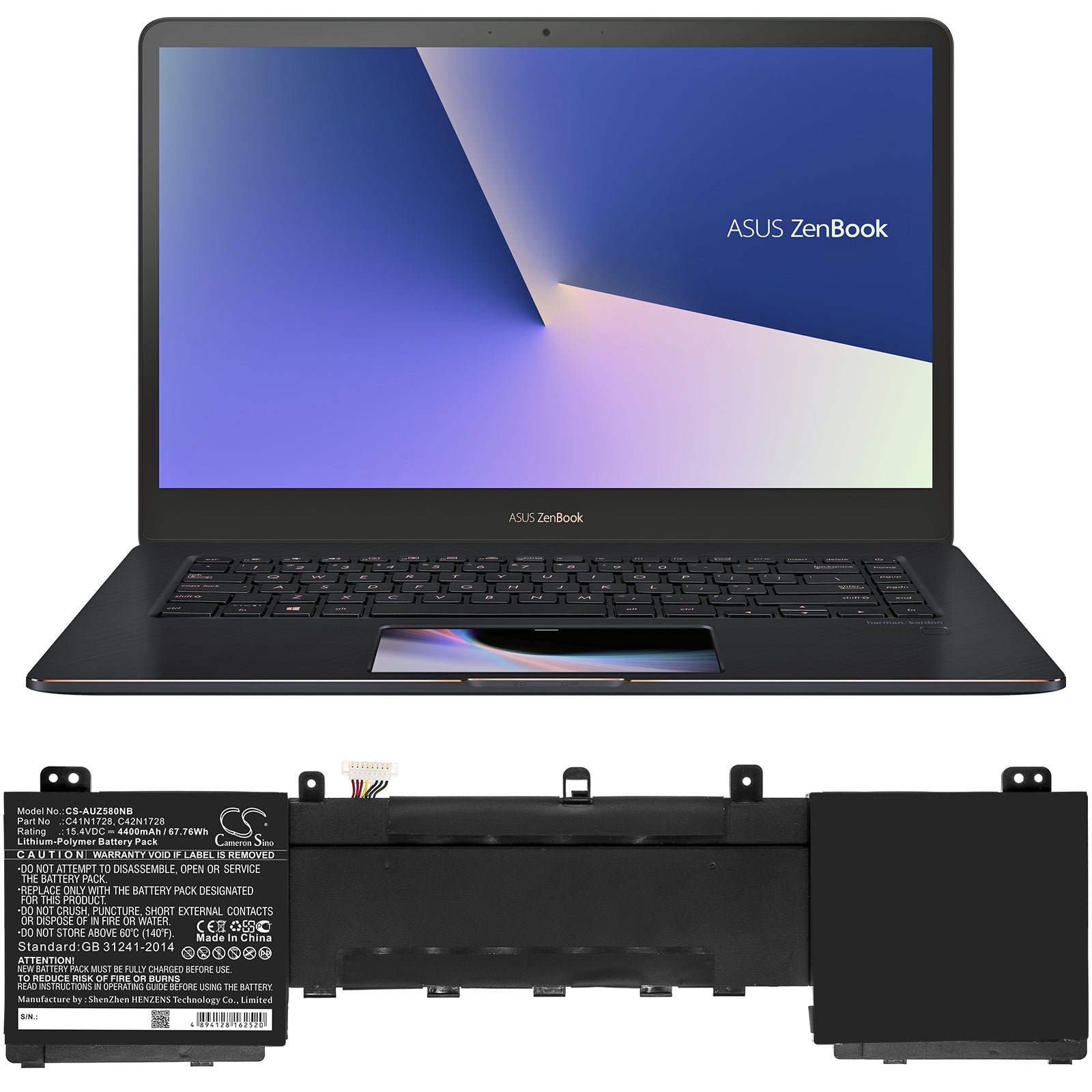 Li-Polymer Battery fits Asus, 5500ve, Ux550gd 15.4V, 4400mAh Notebook & Laptop Cameron Sino Technology Limited
