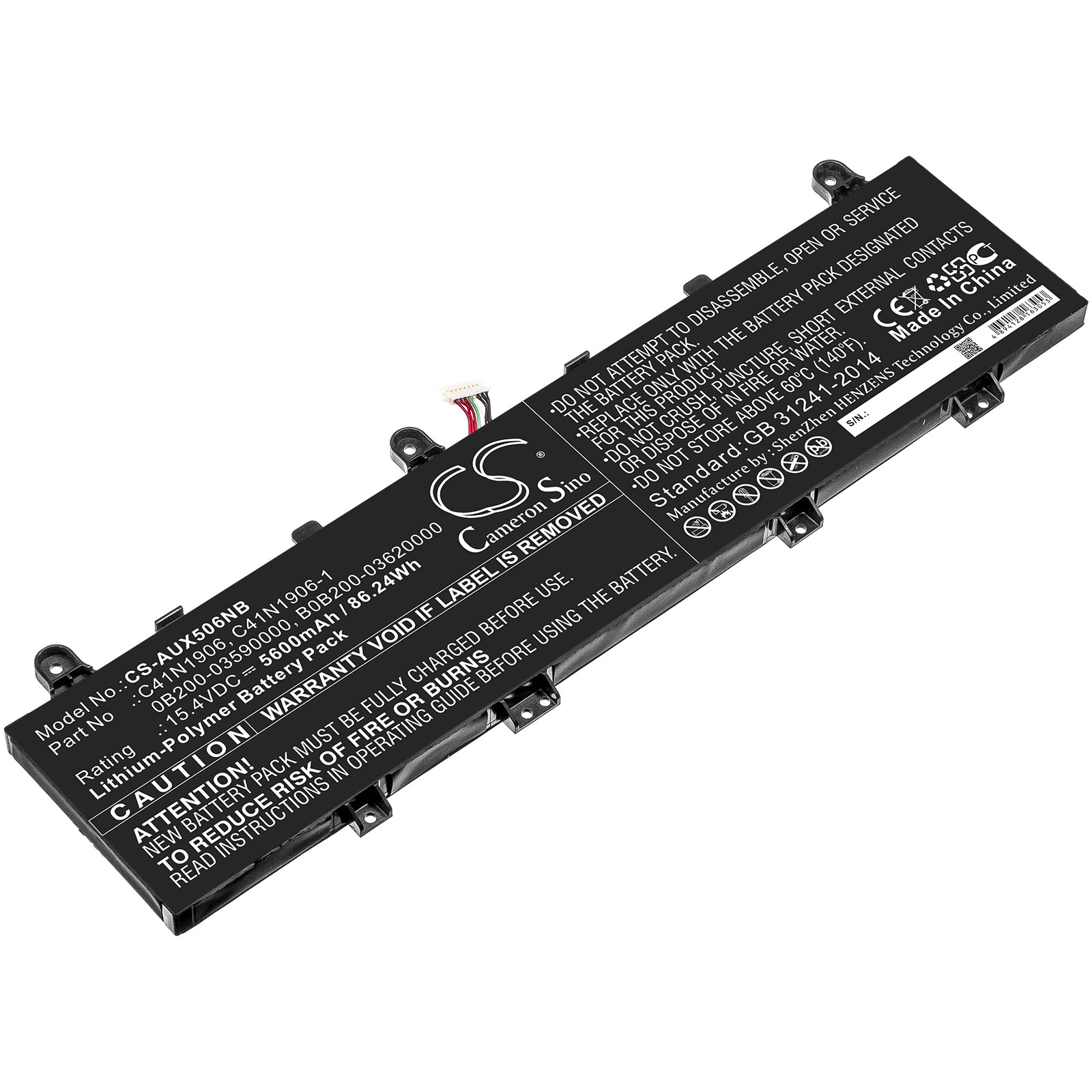 Li-Polymer Battery fits Asus, Fa506iv, Fa566iv 15.4V, 5600mAh Notebook & Laptop Cameron Sino Technology Limited