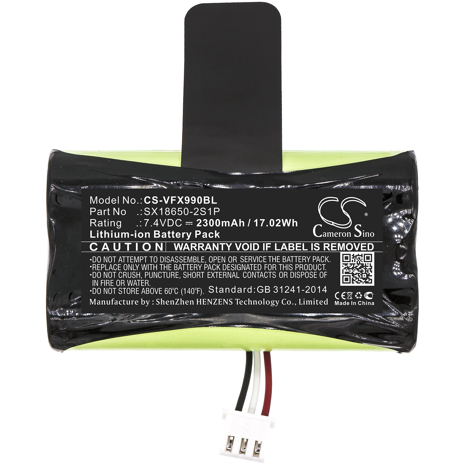 Li-ion Battery fits Verifone, X970, X990 7.4V, 2300mAh Payment Terminal Cameron Sino Technology Limited