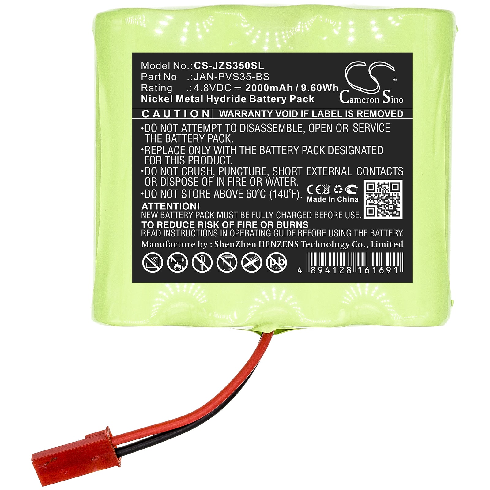 Ni-MH Battery fits Jandy, Zodiac Polaris Sol 1000 Pool Control System, Zodiac S35 Remote 4.8V, 2000mAh Smart Home Cameron Sino Technology Limited