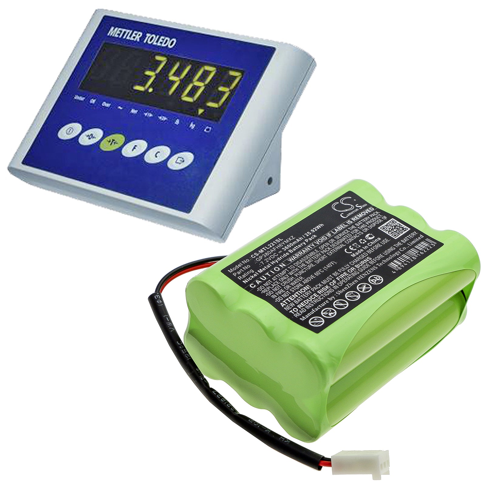Ni-MH Battery fits Megalite, P-335, Mettler 7.2V, 3600mAh Equipment & Survey & Test Cameron Sino Technology Limited