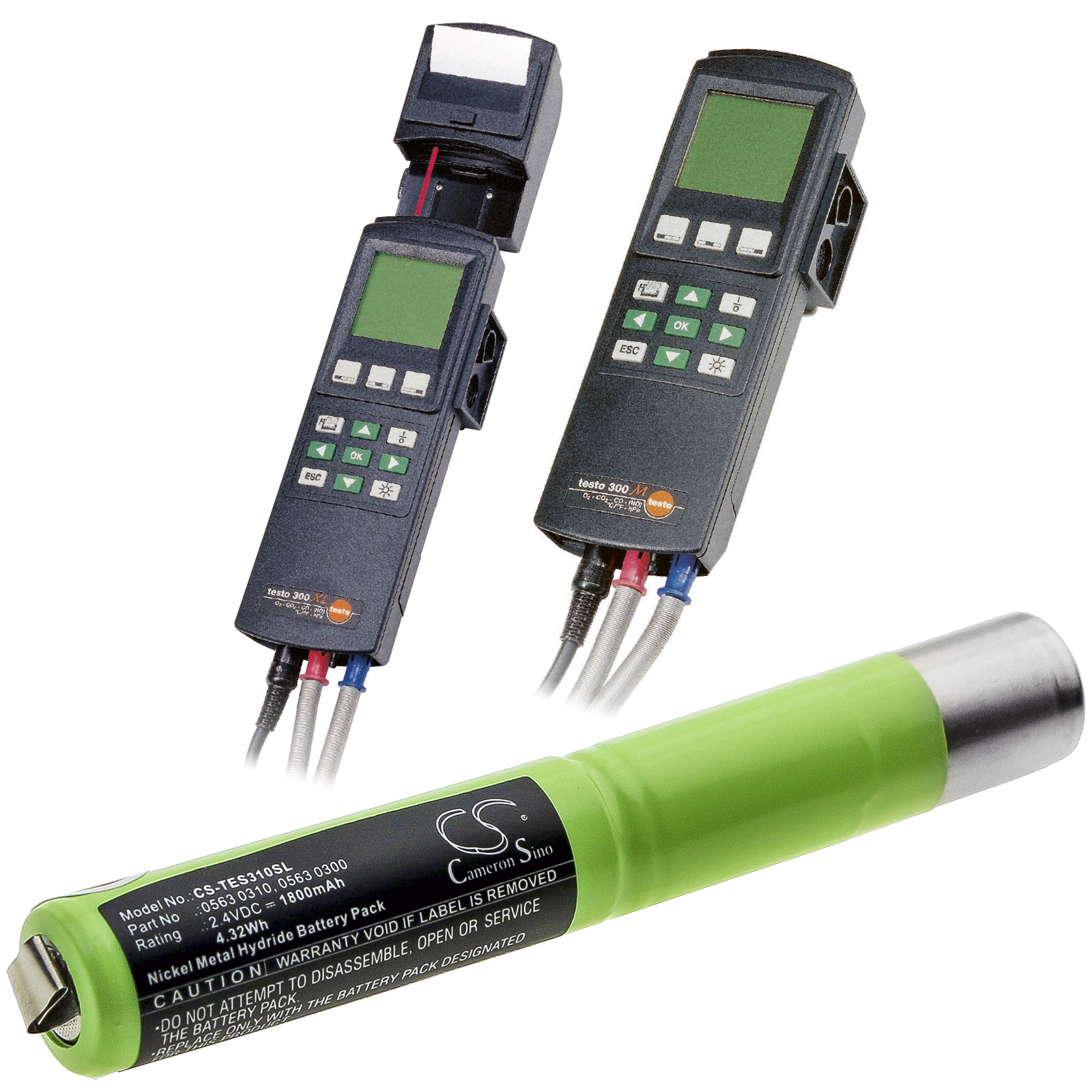 Ni-MH Battery fits Testo, 300 L, 300 M 2.4V, 1800mAh Equipment & Survey & Test Cameron Sino Technology Limited