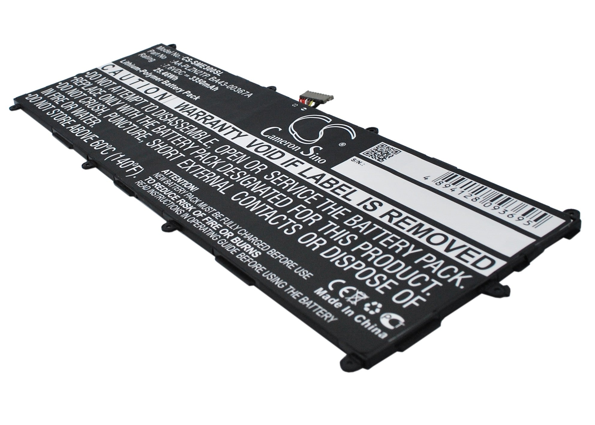 Li-Polymer Battery fits Samsung, Ativ Tab 3 10.1, Galaxy Ativ Tab3 7.6V, 3350mAh Computer Cameron Sino Technology Limited
