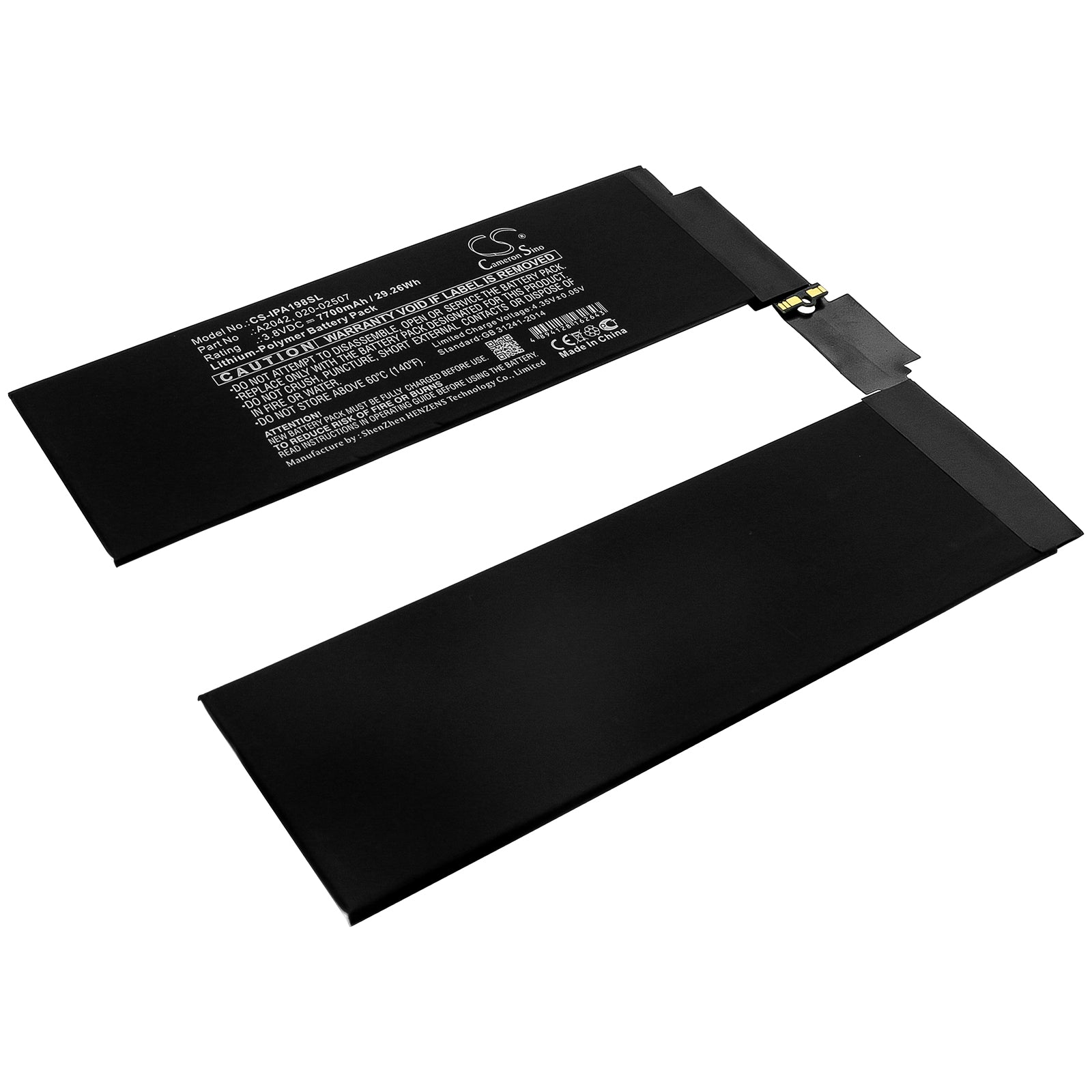 Li-Polymer Battery fits Apple, A1934, A1979 3.8V, 7700mAh Tablet Cameron Sino Technology Limited