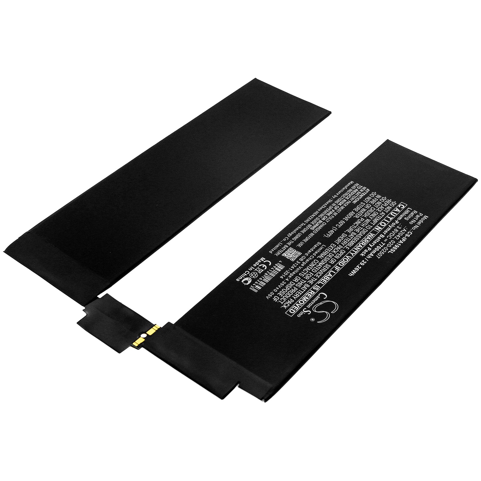 Li-Polymer Battery fits Apple, A1934, A1979 3.8V, 7700mAh Tablet Cameron Sino Technology Limited