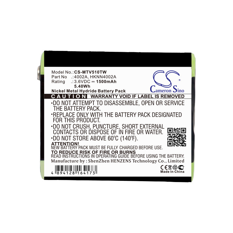 Ni-MH Battery fits Motorola, Em1000, Em1000r 3.6V, 1500mAh Two-Way Radio Cameron Sino Technology Limited