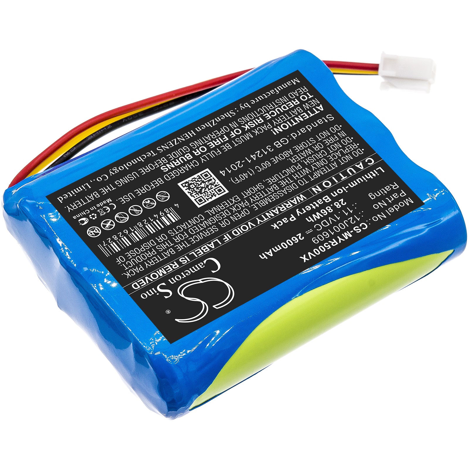 Li-ion Battery fits Moneual, Everybot Rs500, Everybot Rs700 11.1V, 2600mAh Vacuum Cameron Sino Technology Limited
