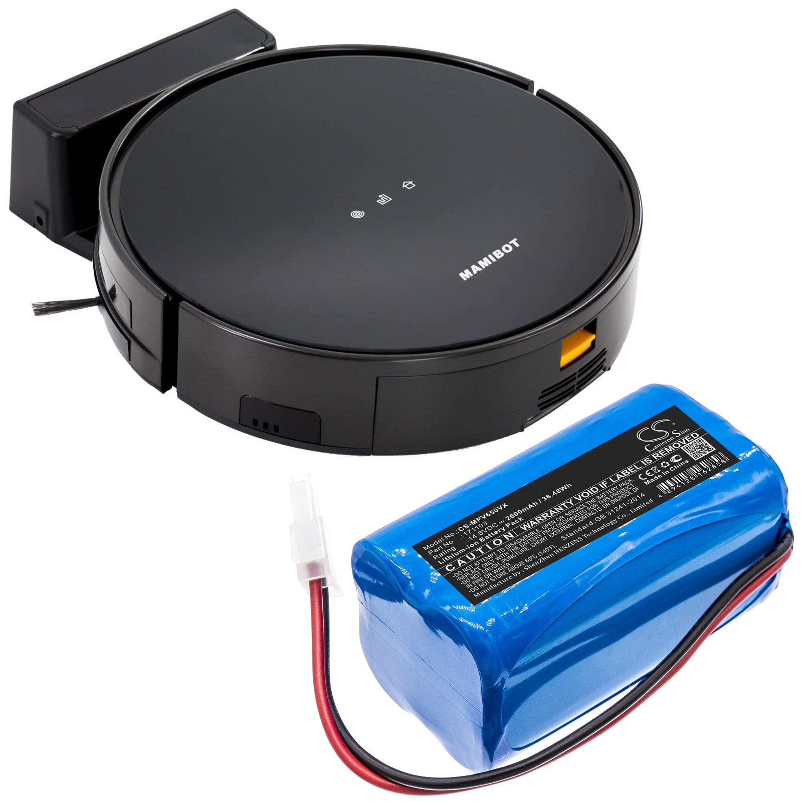 Li-ion Battery fits Mamibot, Prevac 650 14.8V, 2600mAh Vacuum Cameron Sino Technology Limited