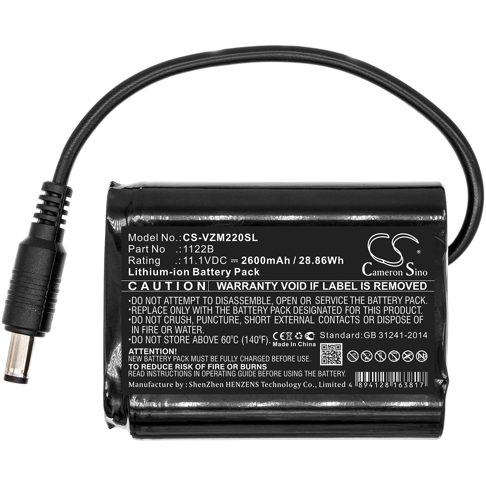 Li-ion Battery fits Venture Heat, Mc-1645, Zmcb2200 11.1V, 2600mAh Heated Clothes Cameron Sino Technology Limited