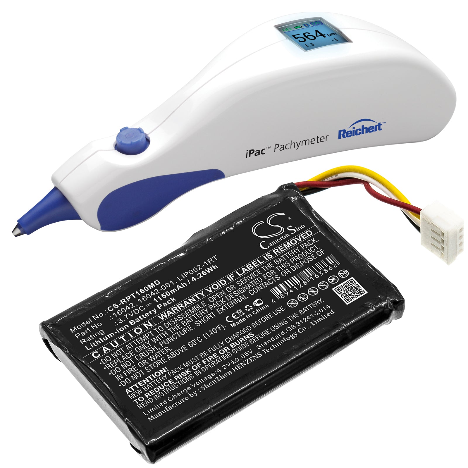 Li-ion Battery fits Reichert, Ipac 3.7V, 1150mAh Medical Cameron Sino Technology Limited