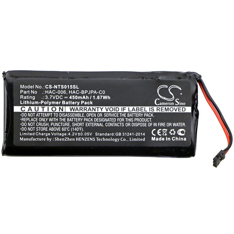 Li-polymer Battery Fits Nintendo, Hac-015, Hac-016, Hac-a-jcl-c0 3.7v, 450mah Game Console Cameron Sino Technology Limited