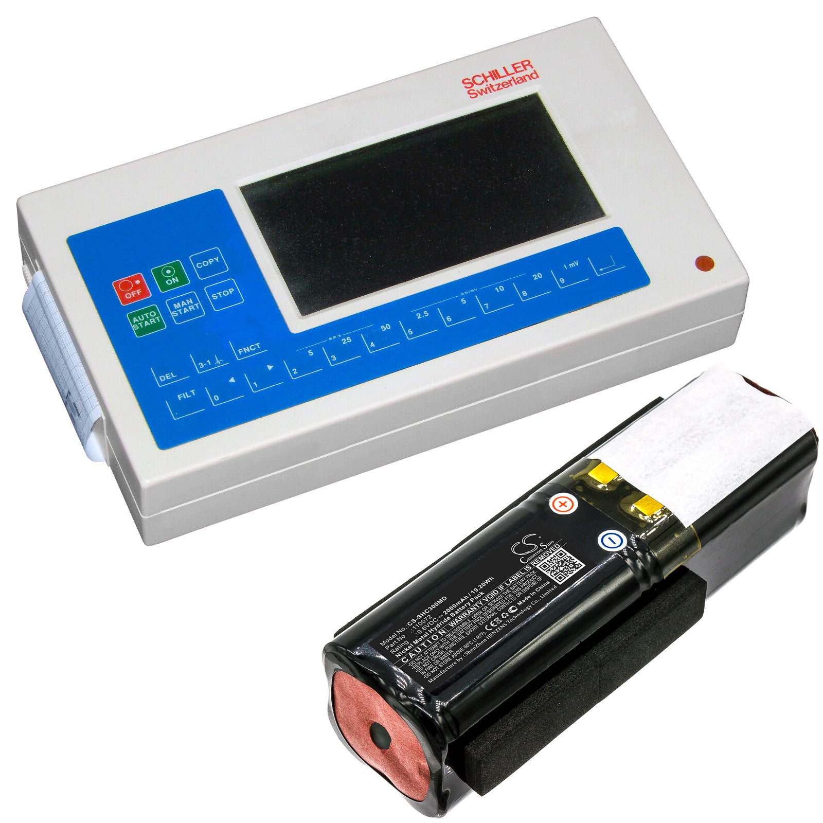 Ni-MH Battery fits Schiller, At3 Ekg 9.6V, 2000mAh Medical Cameron Sino Technology Limited