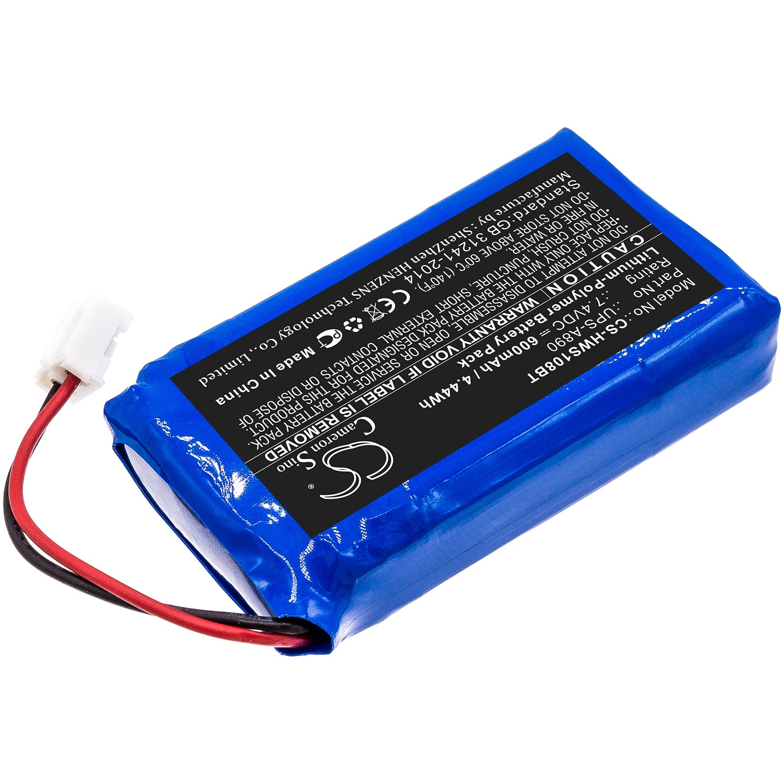 Li-Polymer Battery fits Chuango, Ws-108 7.4V, 600mAh Alarm System Cameron Sino Technology Limited