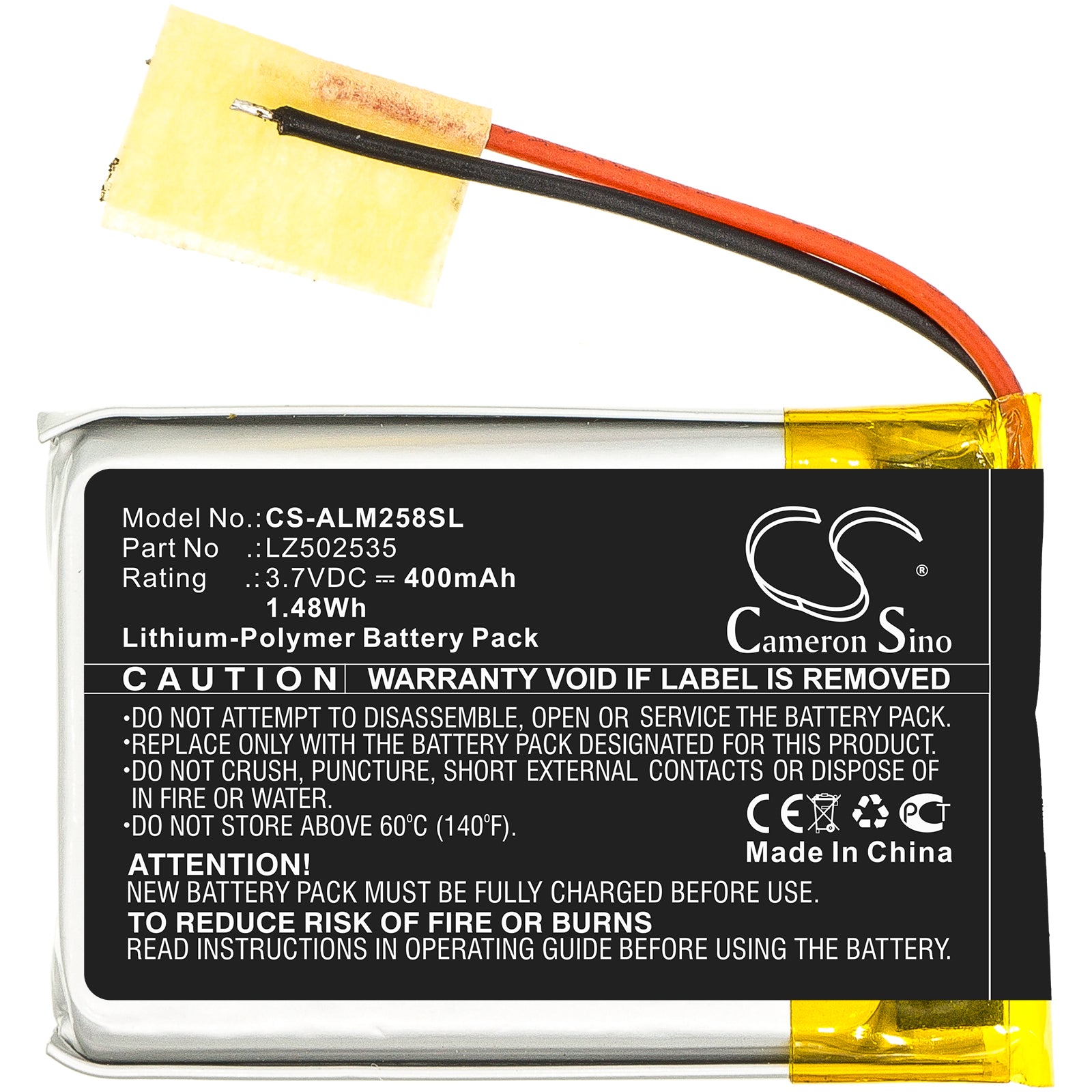 Li-Polymer Speaker Battery fits Altec Lansing, Imw257, Imw257-mt 3.7V, 400mAh Speaker Cameron Sino Technology Limited