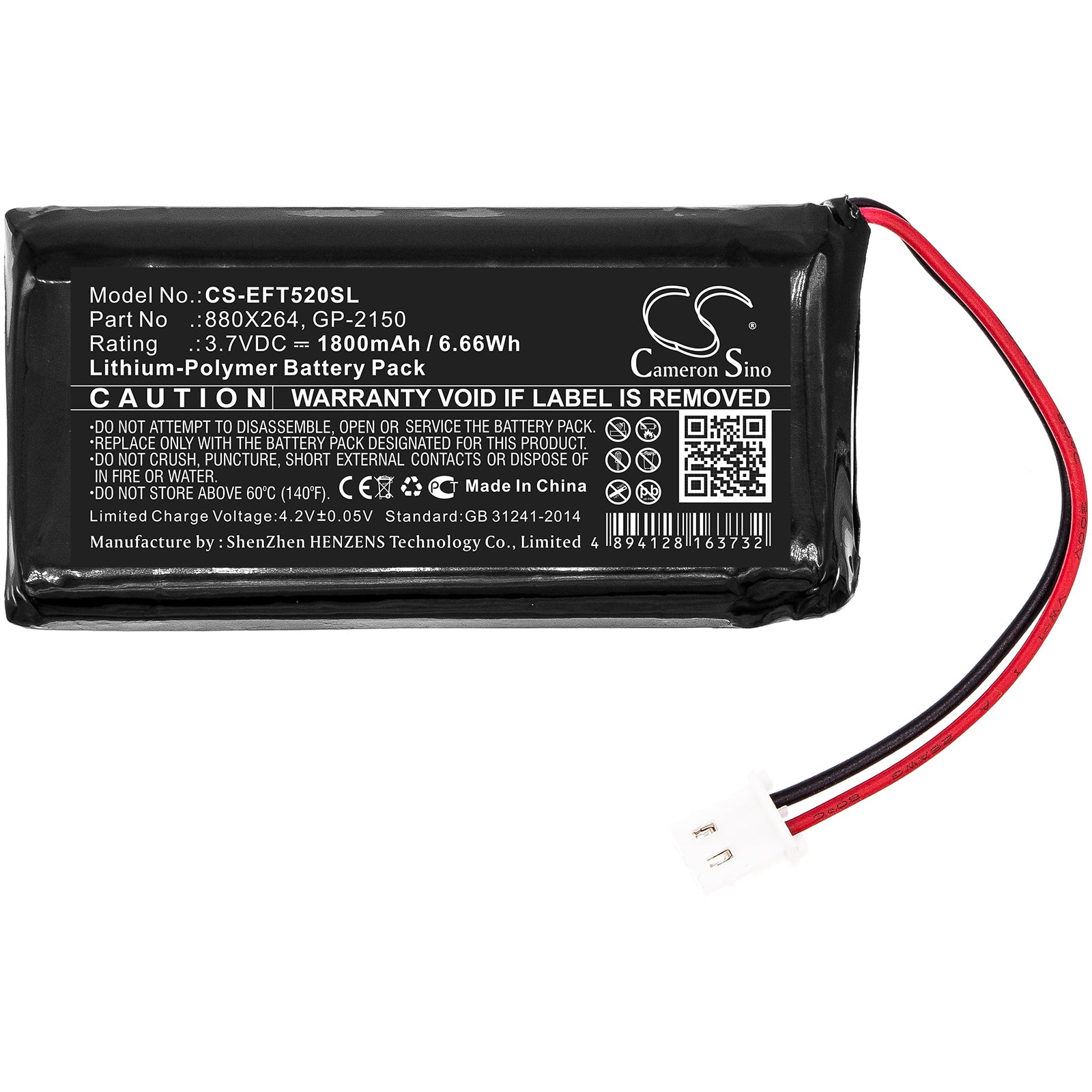 Li-Polymer Battery fits Exfo, Fot-5200 3.7V, 1800mAh Equipment & Survey & Test Cameron Sino Technology Limited