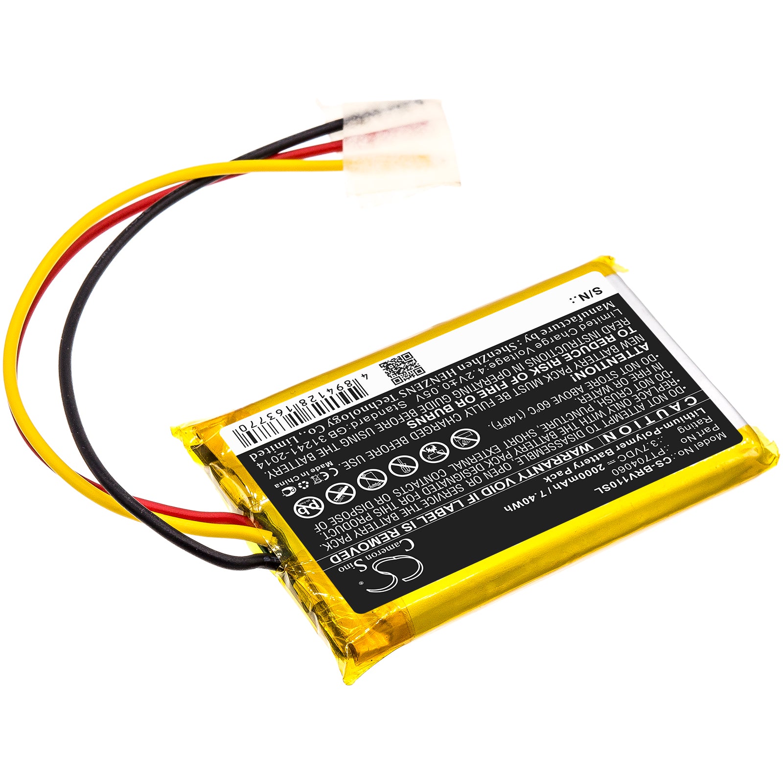 Li-Polymer Speaker Battery fits Braven, Brv-1s, Brv-1s Ultra Rugged 3.7V, 2000mAh Speaker Cameron Sino Technology Limited