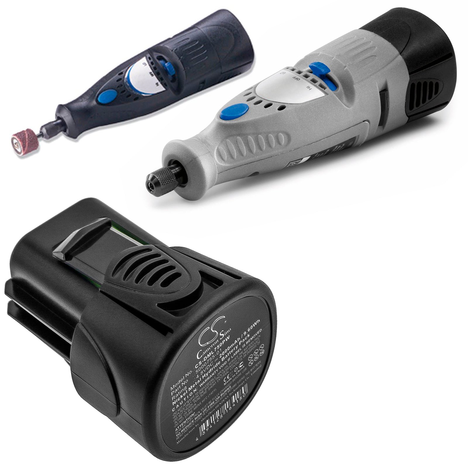 Ni-MH Battery fits Dremel, 7300, 7300-n/5 4.8V, 2000mAh Power Tools Cameron Sino Technology Limited