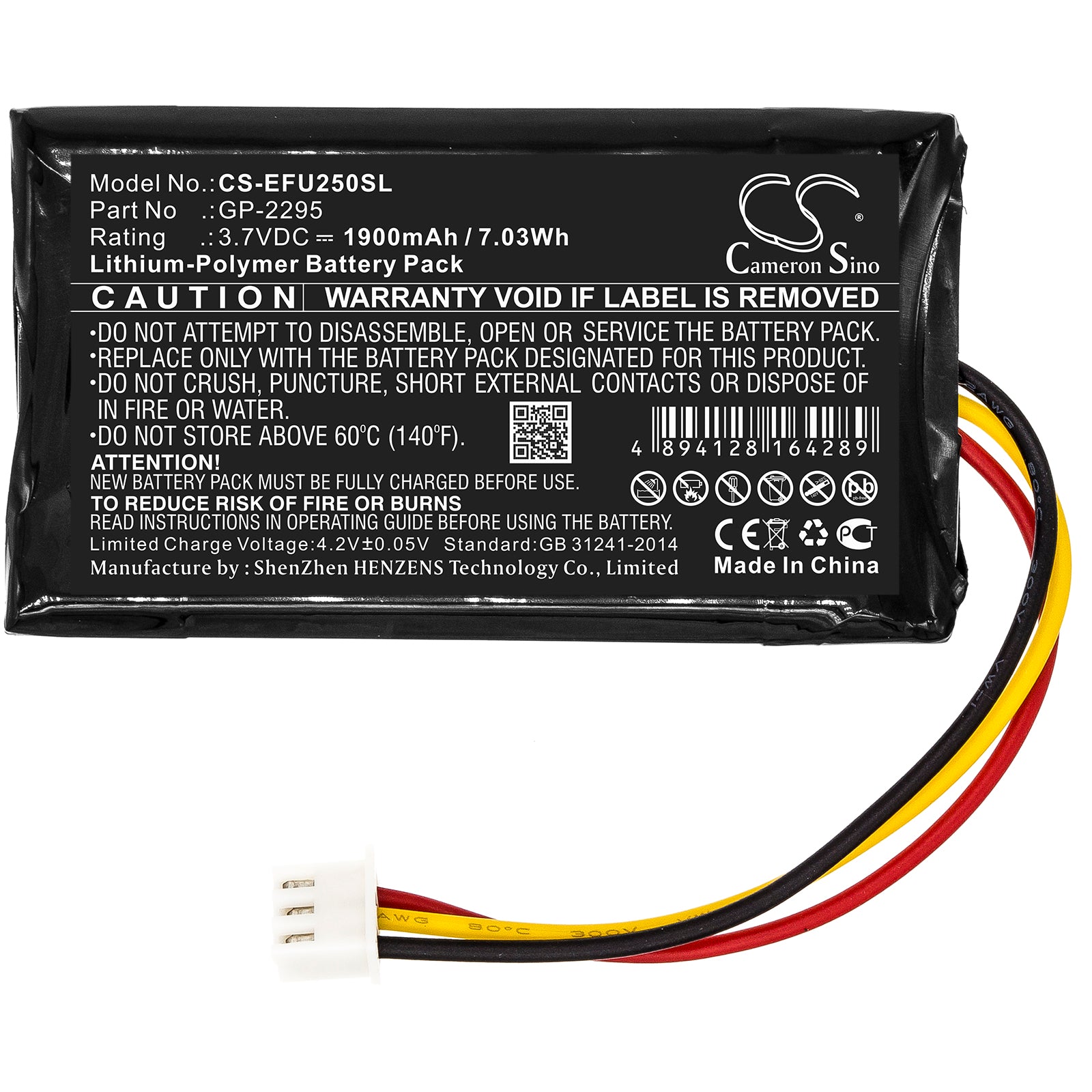Li-Polymer Battery fits Exfo, Px1, Px1-h-pro-foas-u25 3.7V, 1900mAh Equipment & Survey & Test Cameron Sino Technology Limited